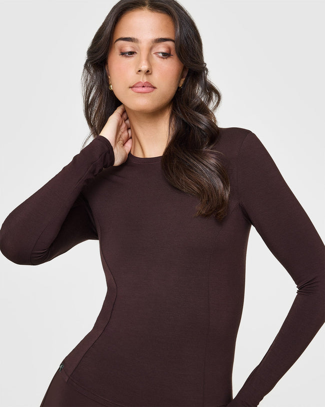 Mellow™ Soft Long Sleeve Top | Plum Brown