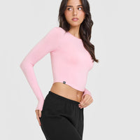 Mellow™ Soft Mid Long Sleeve Top | Petal Pink