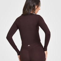 Mellow™ Soft Mid Long Sleeve Top | Plum Brown