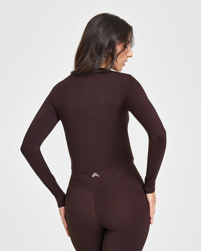 Mellow™ Soft Mid Long Sleeve Top | Plum Brown