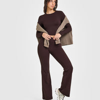 Mellow™ Soft Mid Long Sleeve Top | Plum Brown