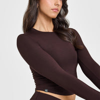 Mellow™ Soft Mid Long Sleeve Top | Plum Brown