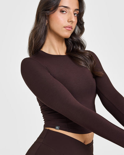 Mellow™ Soft Mid Long Sleeve Top | Plum Brown