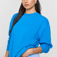 Classic Oversized Lightweight Long Sleeve Top | Tropical Blue