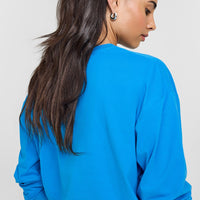 Classic Oversized Lightweight Long Sleeve Top | Tropical Blue