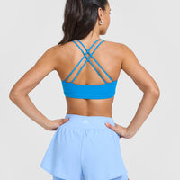 Everyday Cross Over Bralette | Tropical Blue