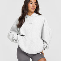 Mid Weight Hoodie | Light Grey Marl