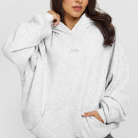 Mid Weight Hoodie | Light Grey Marl