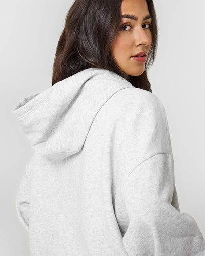 Mid Weight Hoodie | Light Grey Marl