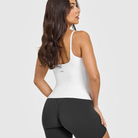 SoftMotion™ Strappy Vest with Built in Bra Shelf | White