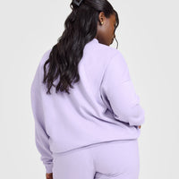 Mid Weight Sweatshirt With Printed Logo | Lavender Purple