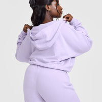 Mid Weight Zip Through Hoodie | Lavender Purple