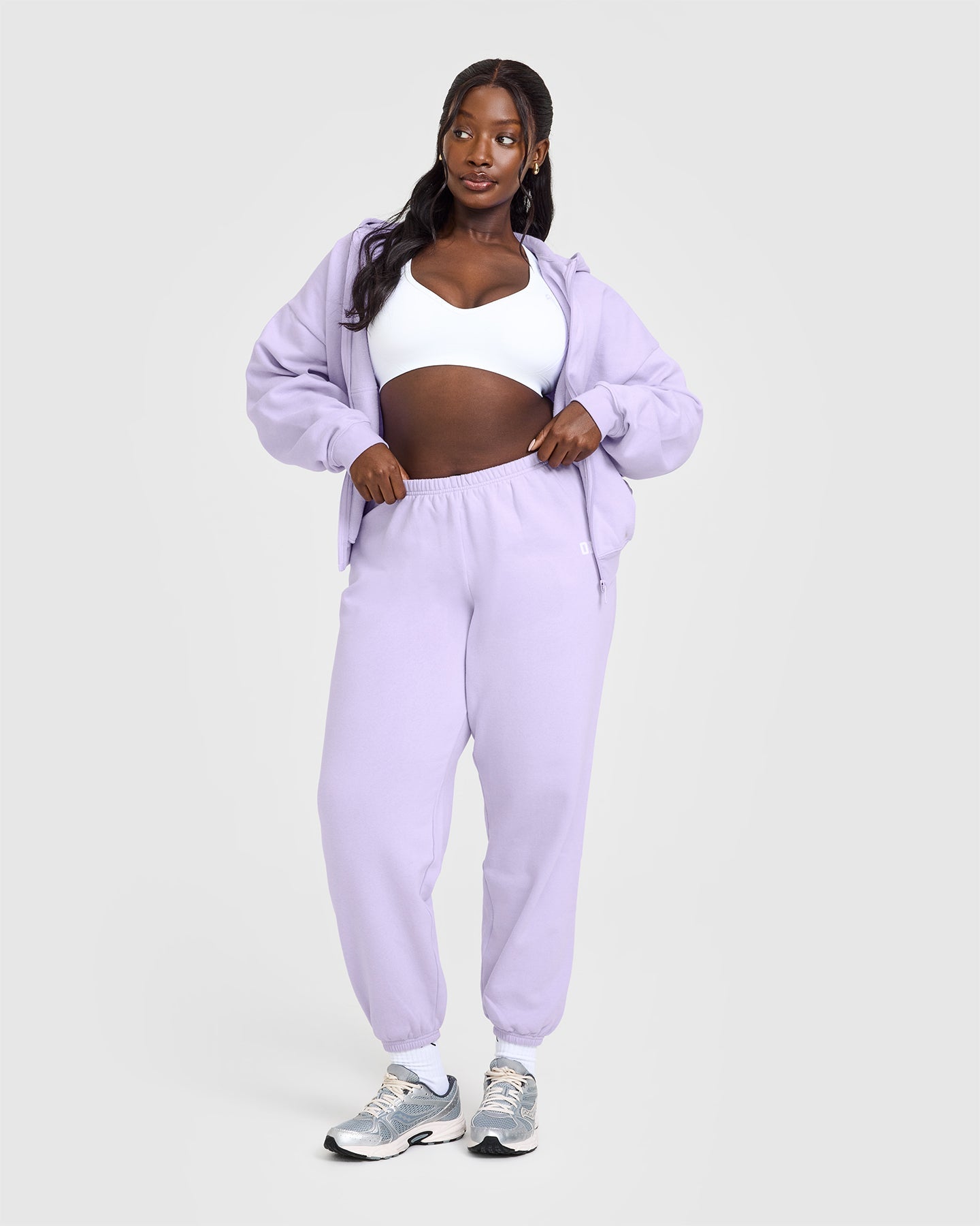 Mid Weight Zip Through Hoodie | Lavender Purple
