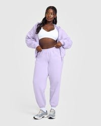 Mid Weight Zip Through Hoodie | Lavender Purple