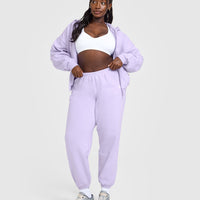 Mid Weight Zip Through Hoodie | Lavender Purple