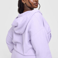 Mid Weight Zip Through Hoodie | Lavender Purple