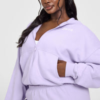 Mid Weight Zip Through Hoodie | Lavender Purple
