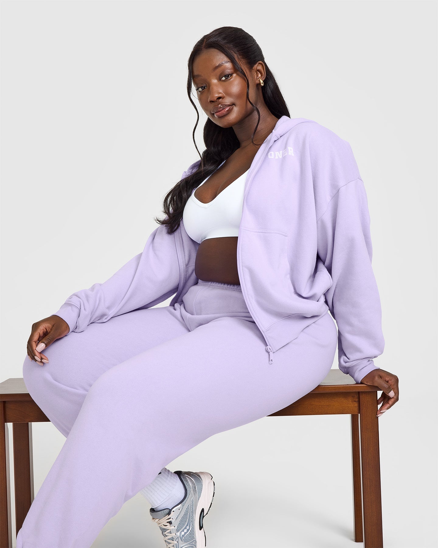 Mid Weight Zip Through Hoodie | Lavender Purple