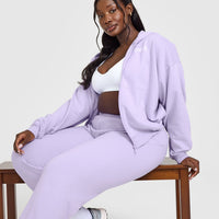 Mid Weight Zip Through Hoodie | Lavender Purple