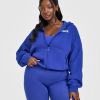 Mid Weight Zip Through Hoodie | Space Blue