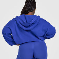 Mid Weight Zip Through Hoodie | Space Blue