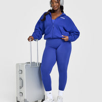 Mid Weight Zip Through Hoodie | Space Blue