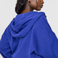 Mid Weight Zip Through Hoodie | Space Blue