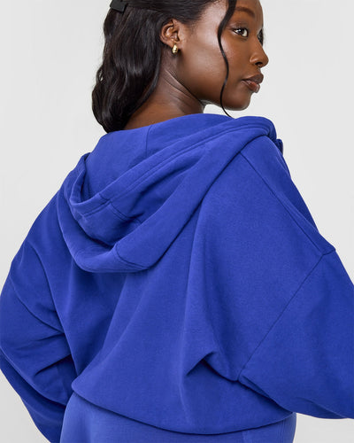 Mid Weight Zip Through Hoodie | Space Blue