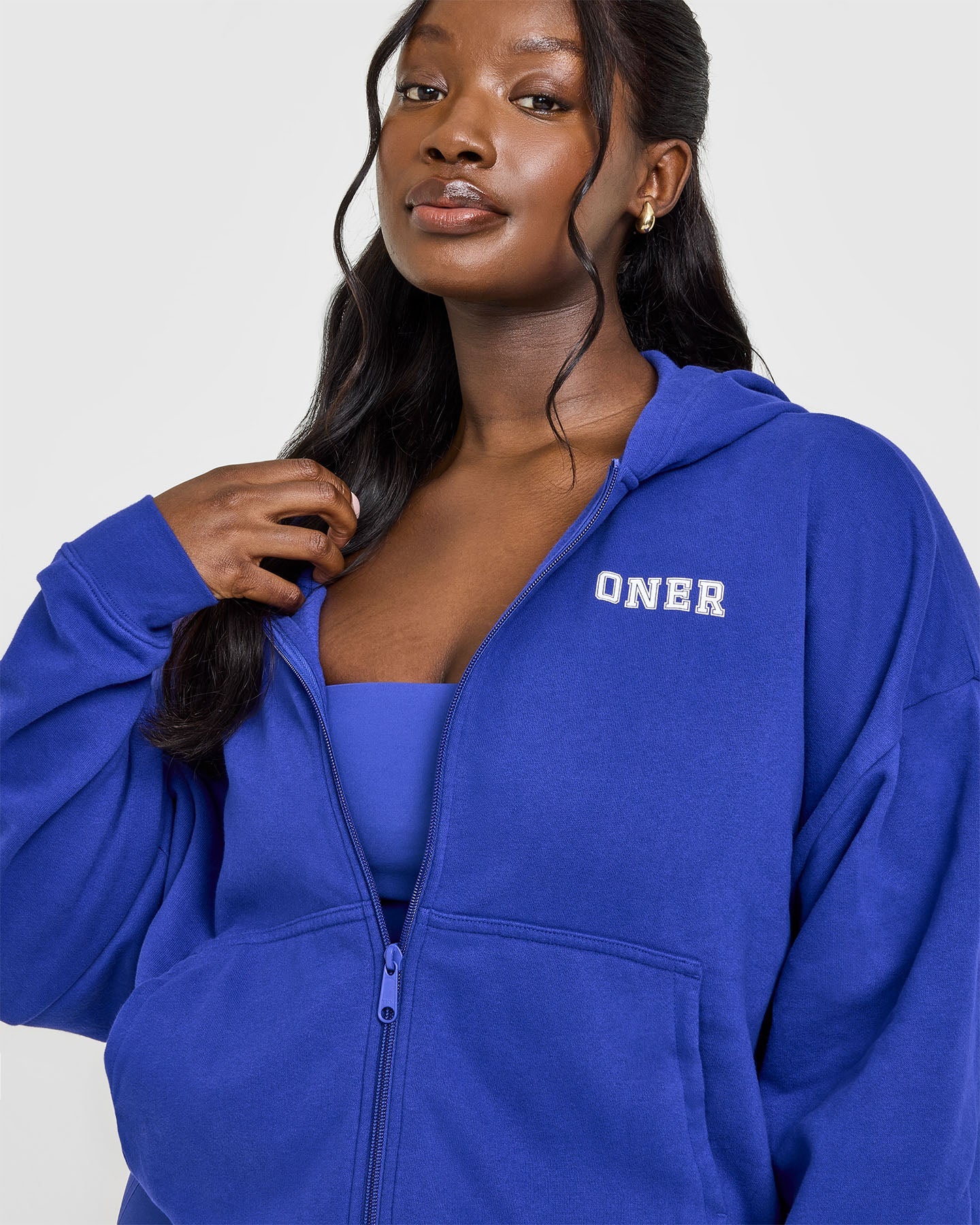 Mid Weight Zip Through Hoodie | Space Blue