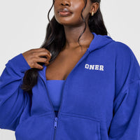 Mid Weight Zip Through Hoodie | Space Blue