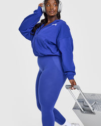 Mid Weight Zip Through Hoodie | Space Blue
