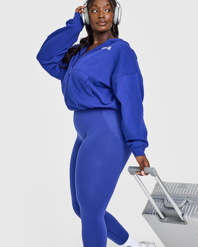 Mid Weight Zip Through Hoodie | Space Blue