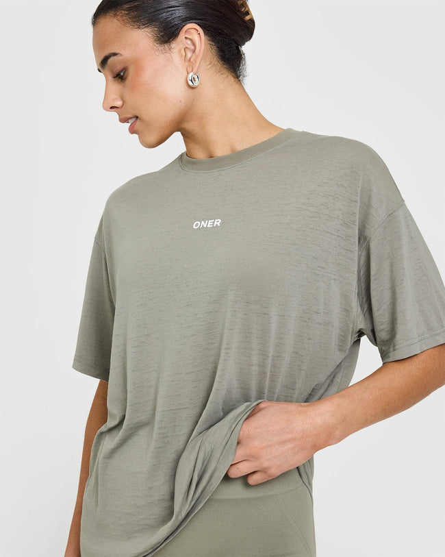 Washed Burnout T-Shirt | Washed Soft Sage Green