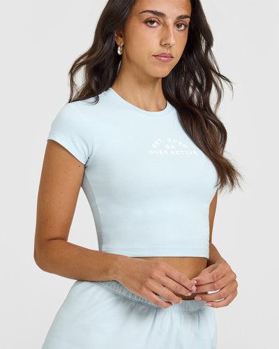 Cotton Baby T-Shirt with Graphic | Cloud Blue