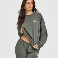 Lightweight Sweatshirt With Graphic | Dark Khaki