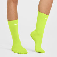 Crew Running Socks 1 Pack | Charged Lime Green