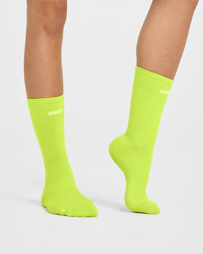 Crew Running Socks 1 Pack | Charged Lime Green