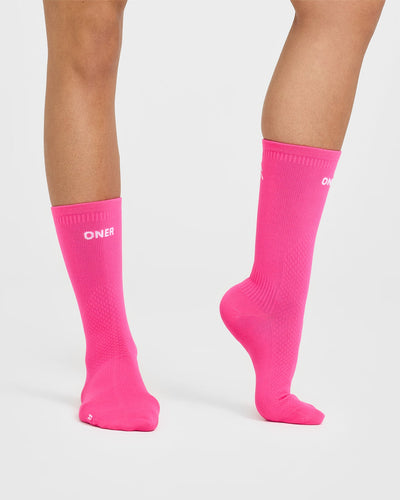 Crew Running Socks 1 Pack | Neon Pink