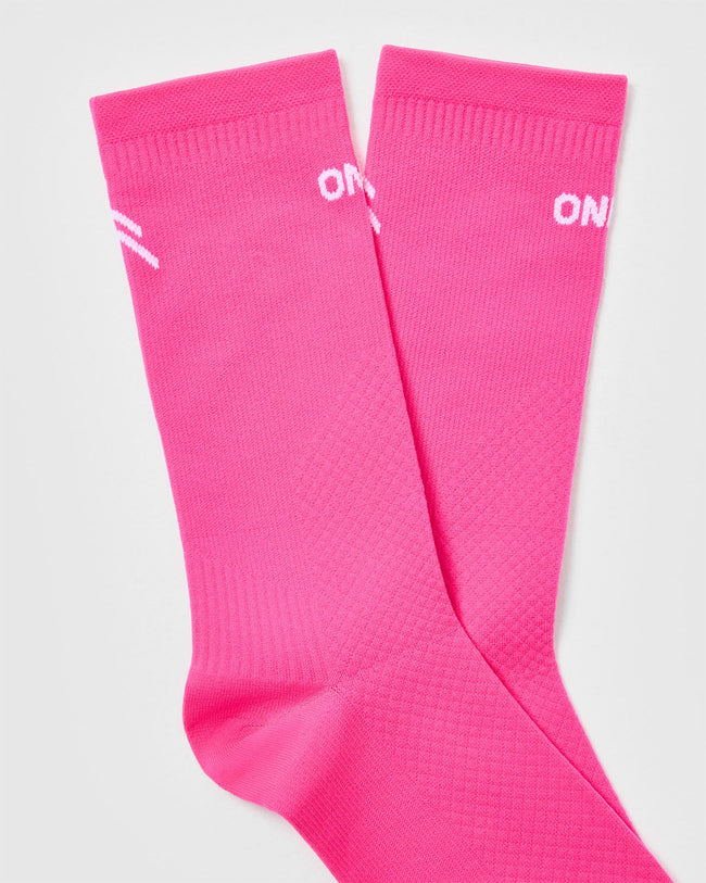 Crew Running Socks 1 Pack | Neon Pink