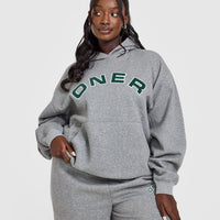 Foundations Oversized Graphic Hoodie | Charcoal Marl