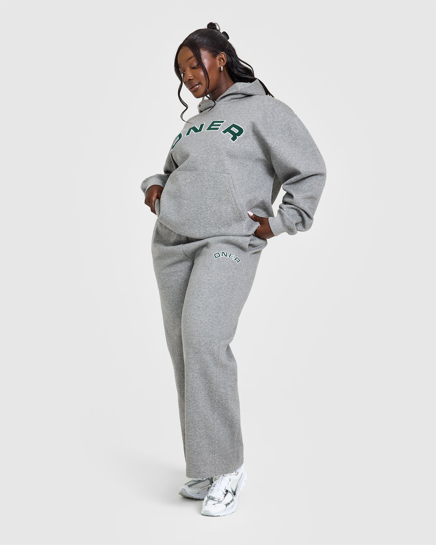 Foundations Oversized Graphic Hoodie | Charcoal Marl