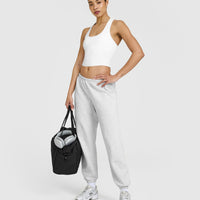 Mellow™ Rib Square Neck Mid Vest with Built in Bra Shelf | White