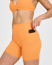 Unified High Waisted Pocket Shorts 6" | Powdered Orange