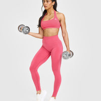 EasyLift™ Halter Bralette with White Logo | Velvet Pink