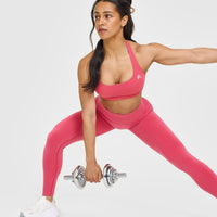EasyLift™ Halter Bralette with White Logo | Velvet Pink