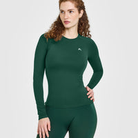 Go To Seamless Fitted Long Sleeve Top | Racing Green