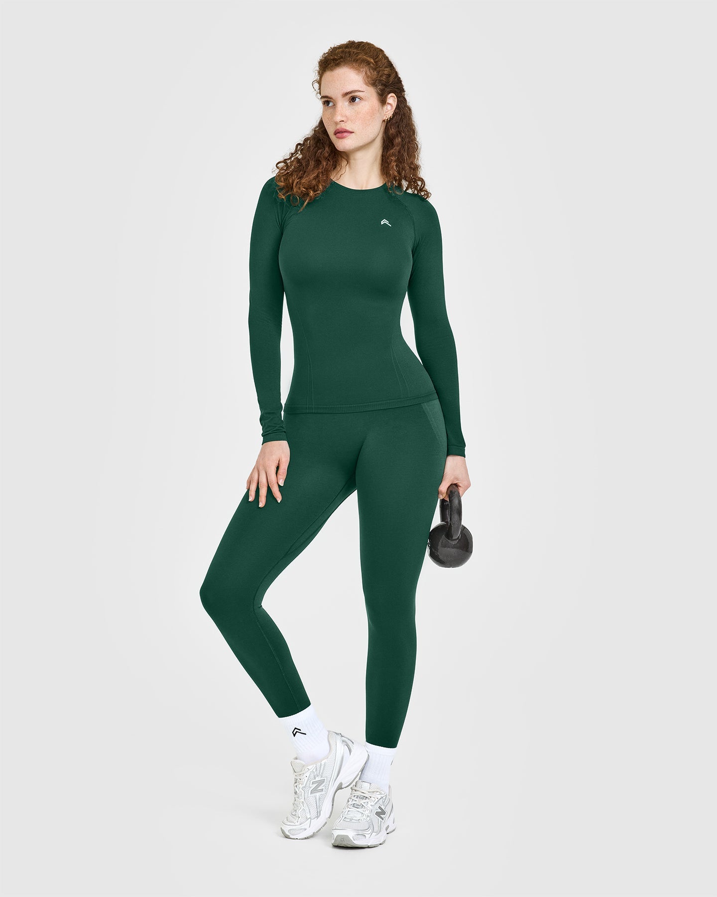 Go To Seamless Fitted Long Sleeve Top | Racing Green