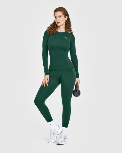 Go To Seamless Fitted Long Sleeve Top | Racing Green