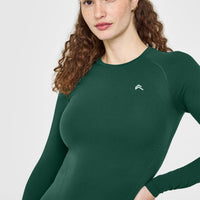 Go To Seamless Fitted Long Sleeve Top | Racing Green