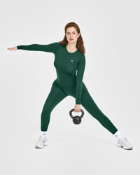 Go To Seamless Fitted Long Sleeve Top | Racing Green